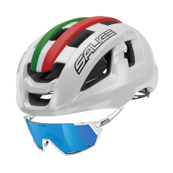 Casco Salice Gavia Blanco ITA y Lentes Salice 027 Blanco/Azul