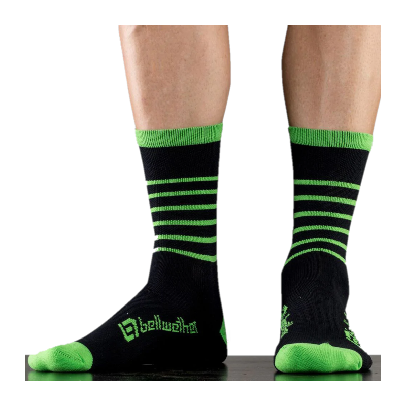 CALCETAS BELLWETHER UNISEX BLITZ NEGRO/VERDE