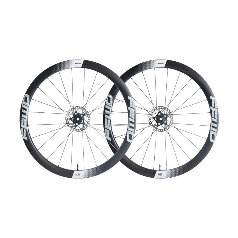JUEGO DE RINES FFWD RYOT (44MM) FULL CARBON FFWD (HG) NEGRO (CALCAS BLANCAS)